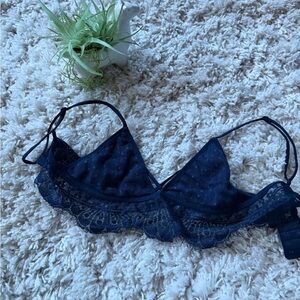 Chic bohemian super cute simple boho Navy Lace Bralette hippie chick bra